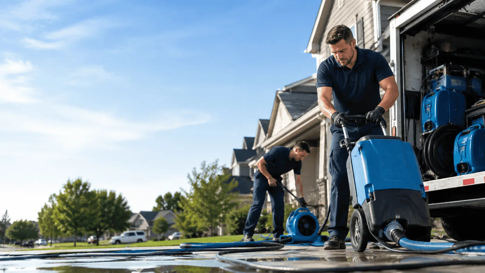 Dehumidification being performed in South Heart, ND
